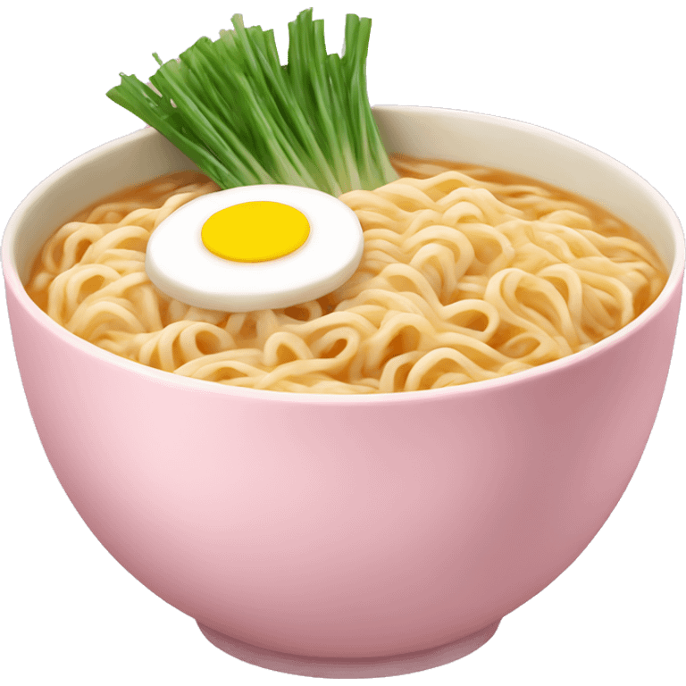 Ramen in a light pink bowl emoji