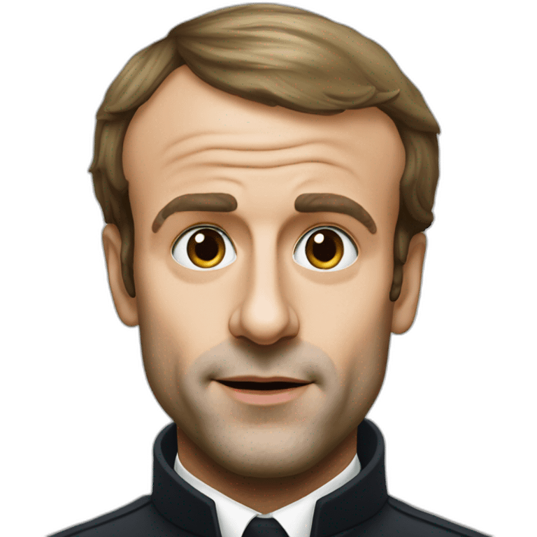 Emmanuel Macron with powder under  his nose emoji