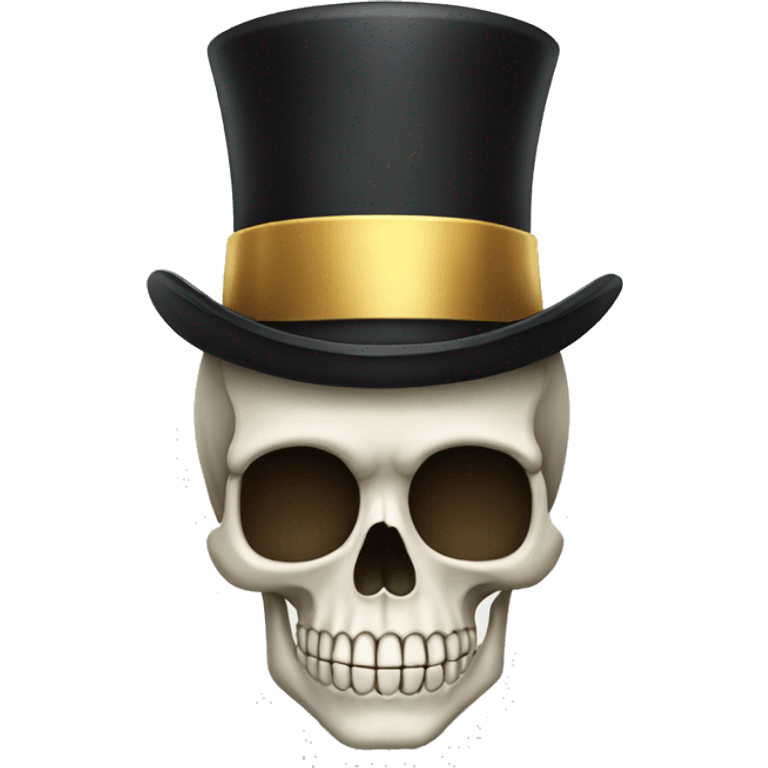 Skull with Afro haircut and tophat emoji