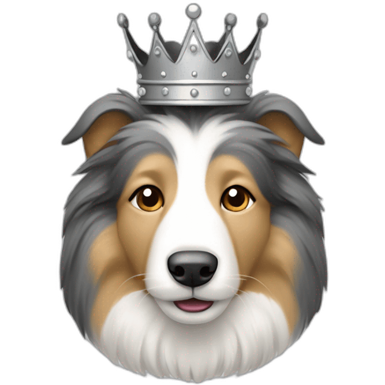 gray-white-black-shetland-sheepdog-with-crown emoji