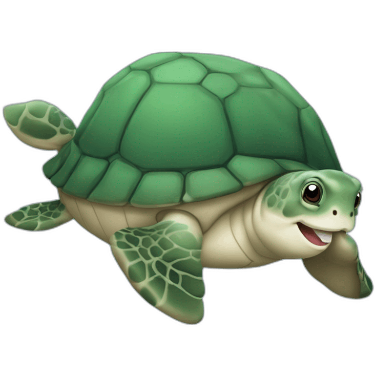 Tortue de mer sur une baleine emoji