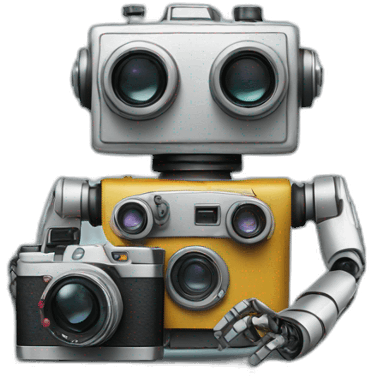 robot holding a 35mm film camera emoji