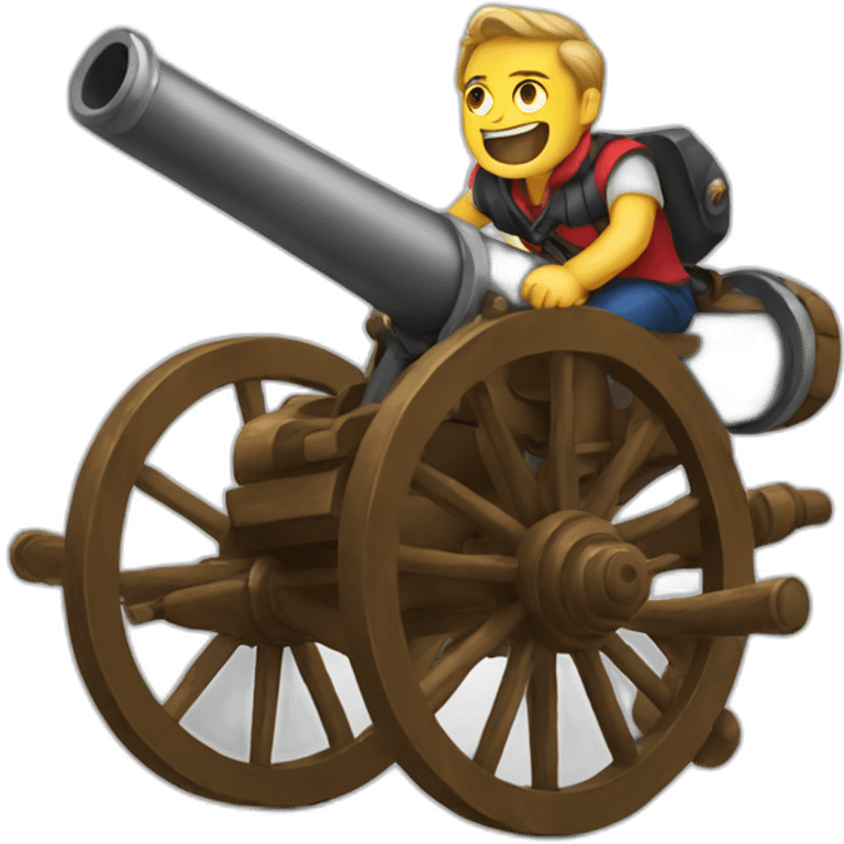 American riding a cannon emoji