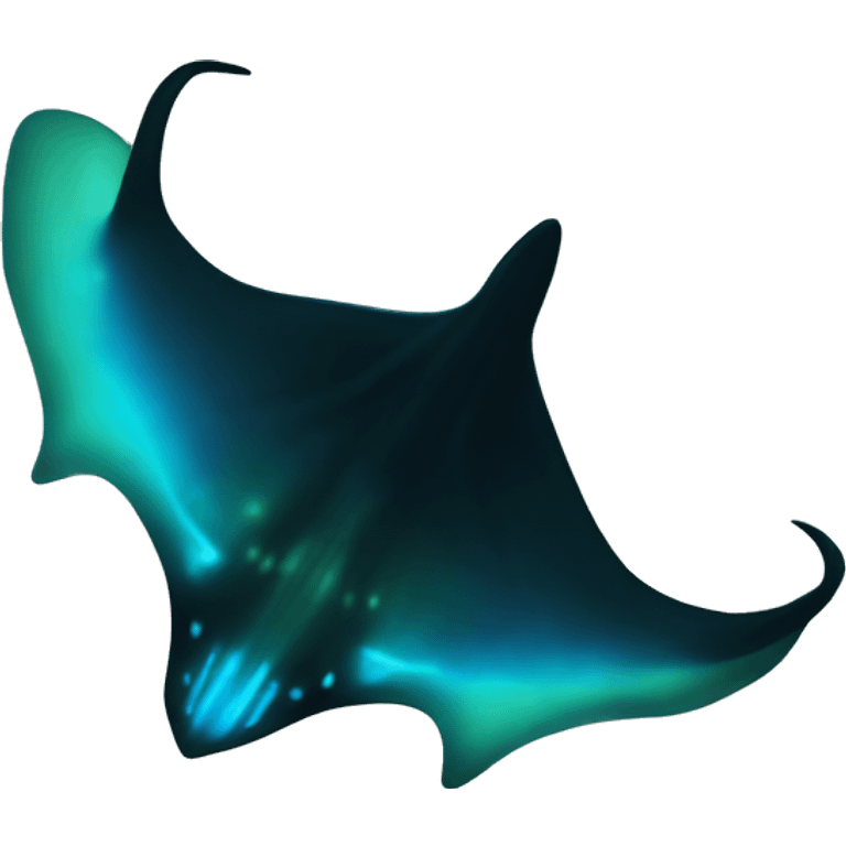 Bioluminescence stingray silhouette  emoji