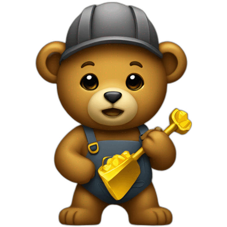 bear with gold mining pick emoji