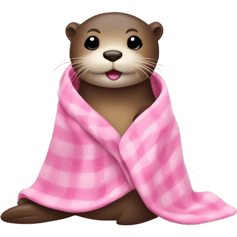 Otter with a pink blankey emoji