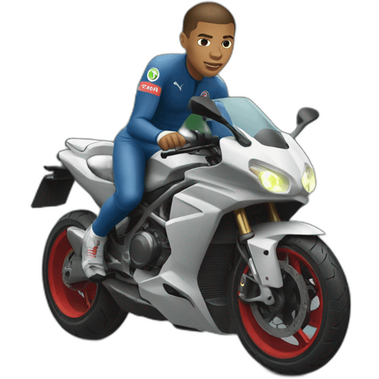 Mbappe conduisant une moto  emoji