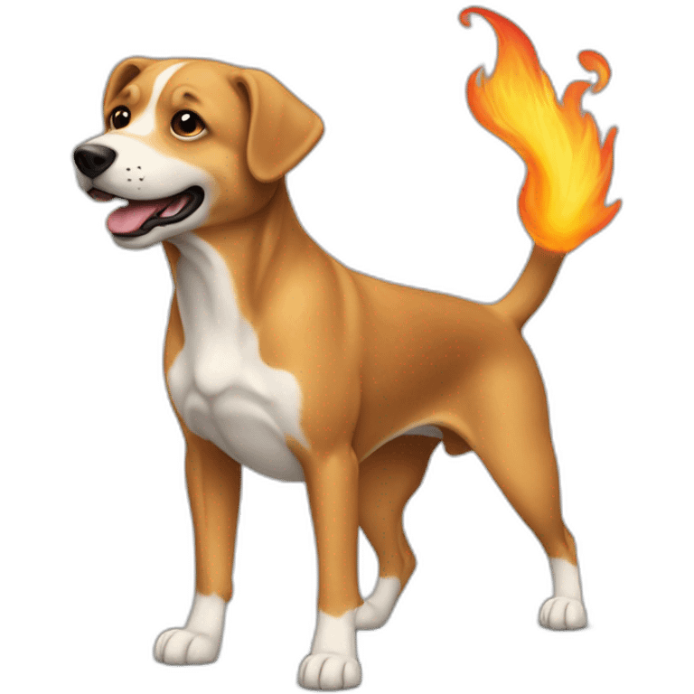 chien qui a un lance flame emoji