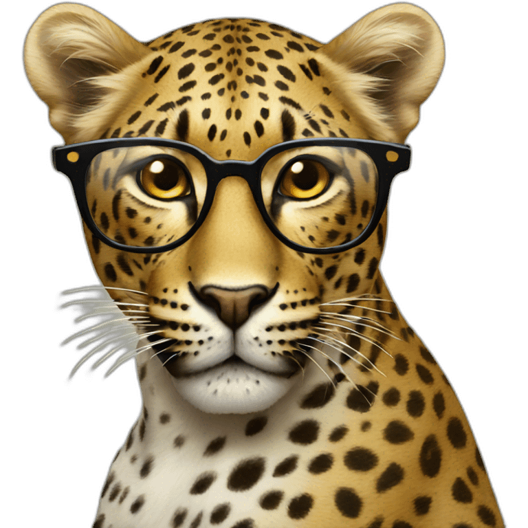 leopard glasses emoji