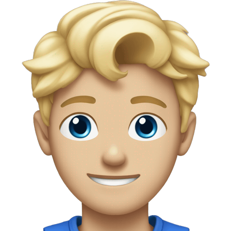 dutch white 16 yr old dude with blond hair and piercing blue eyes and chisled jawline  emoji