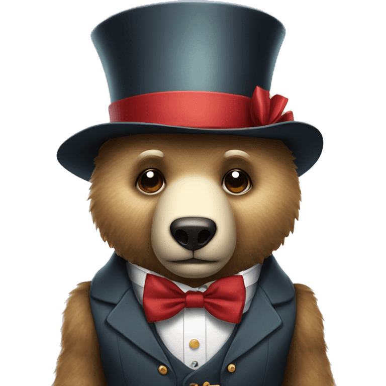 a robot bear with bowtie and tophat emoji