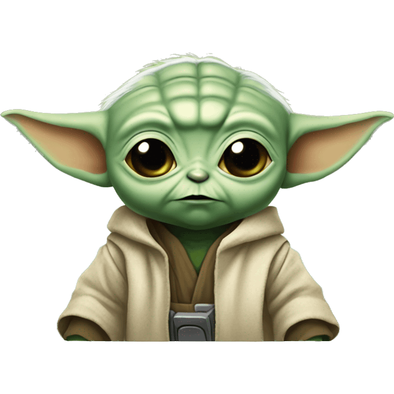 Baby Yoda nerd face emoji