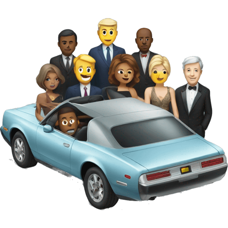 Car with some rich persons around them emoji