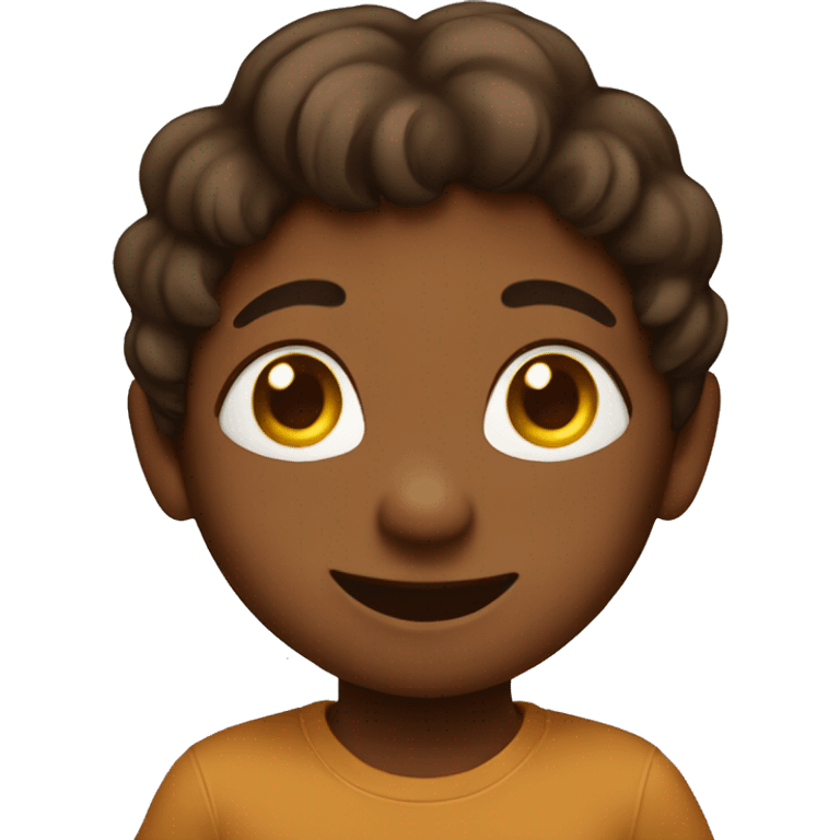 Brown child who is happy  emoji