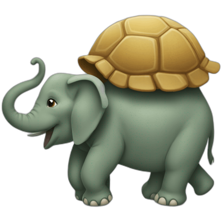 Un éléphant qui monte sur une tortue emoji