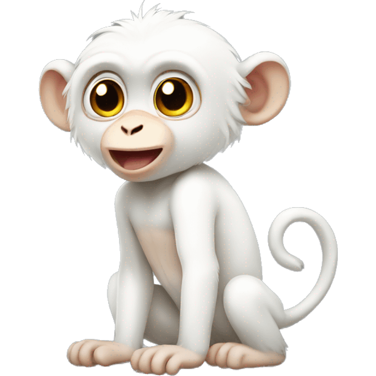 Cute white monkey emoji