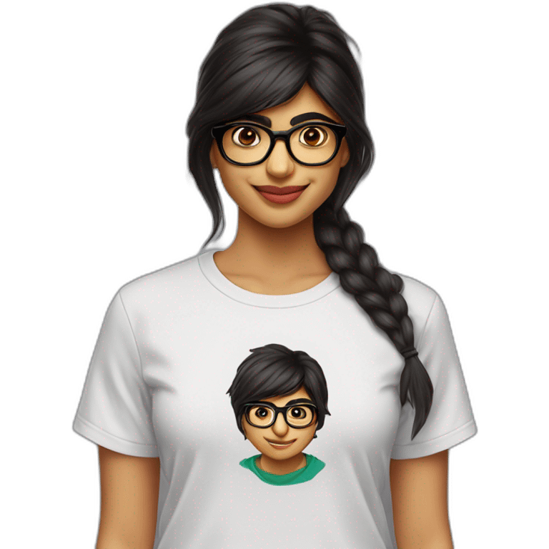 Mia khalifa avec un tee shirt emoji