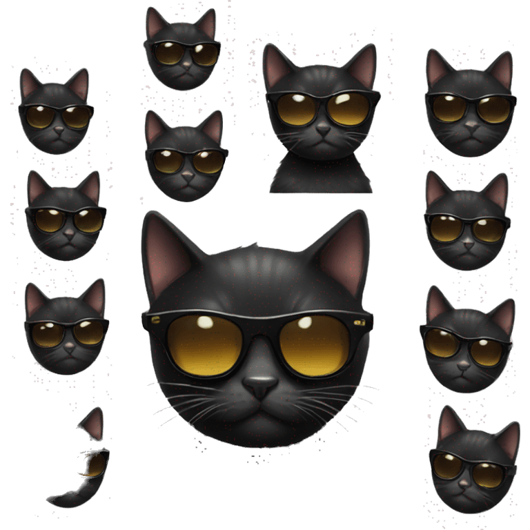 Black cat wearing sunglasses emoji