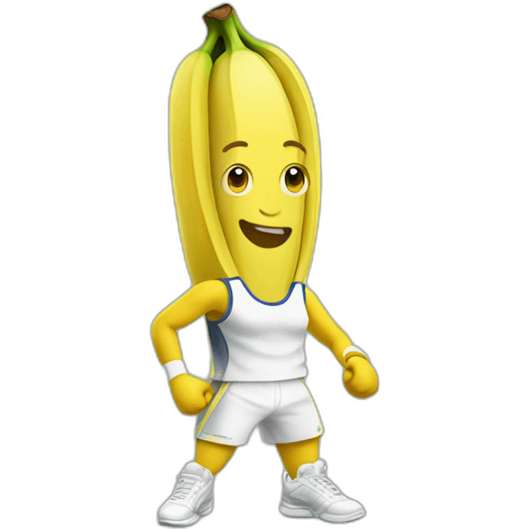 Humanlike Banana in a tennis uniform emoji