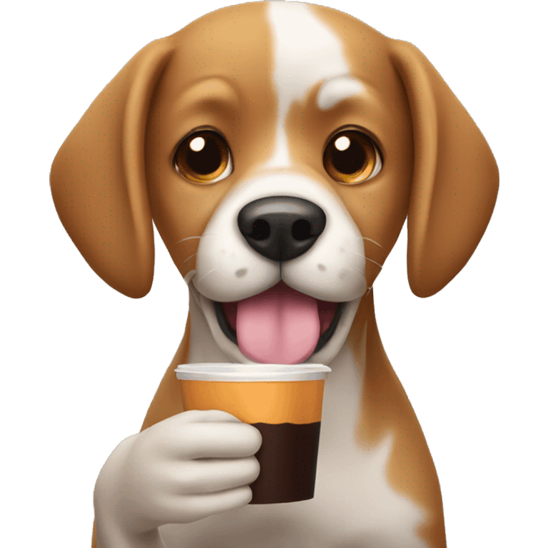 Dog Drinking Americano emoji