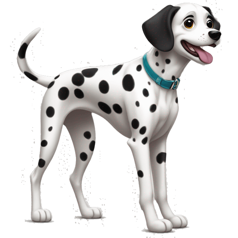 Chien race dalmatien, belle femelle en style Pixar emoji