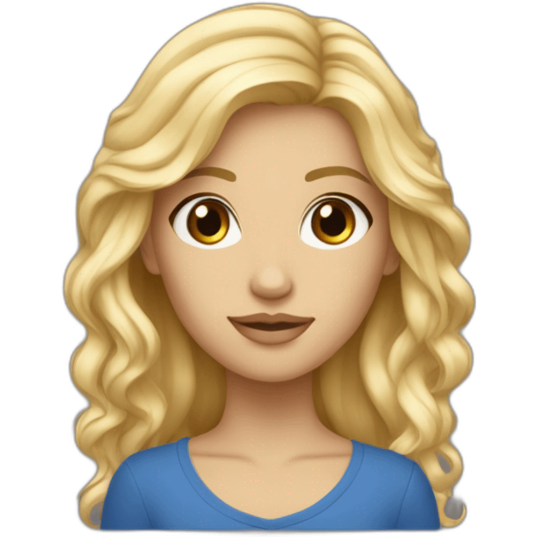 Blonde aux yeux bleus et  cheveux dégradés blonde et brune emoji