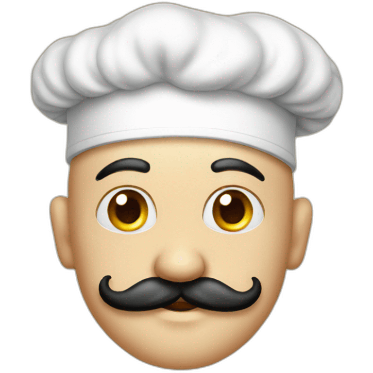 Bald chef moustache tattoos emoji