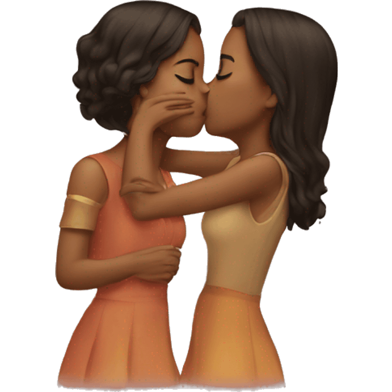 Two girl kiss emoji