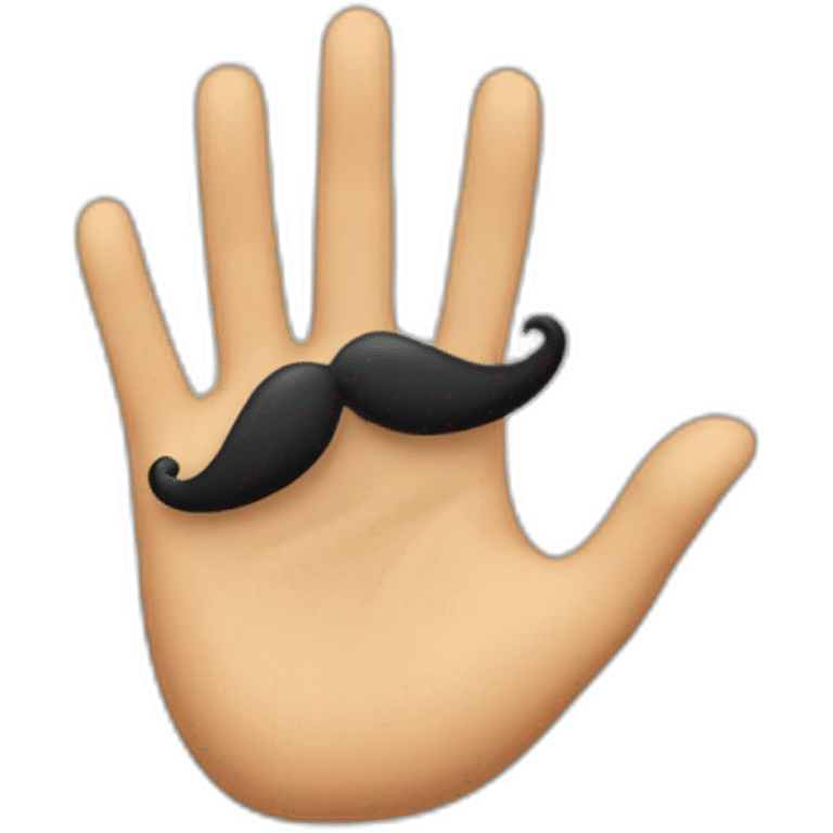 Wild mustache hand on edgaes emoji