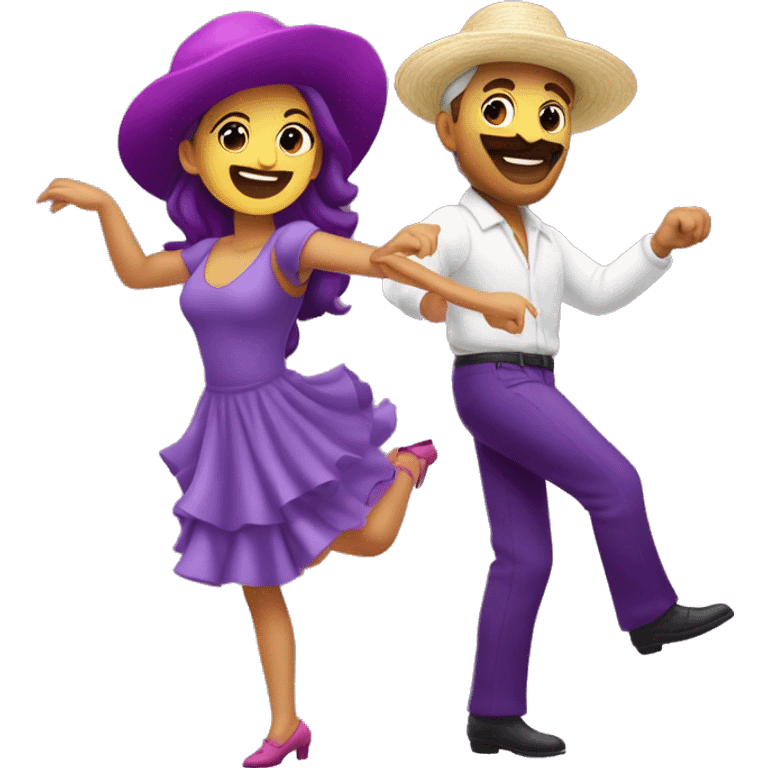 Hipocampo rosa e hipocampo morado bailando  emoji