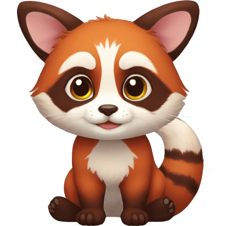 Red Panda Cat hybrid full body emoji