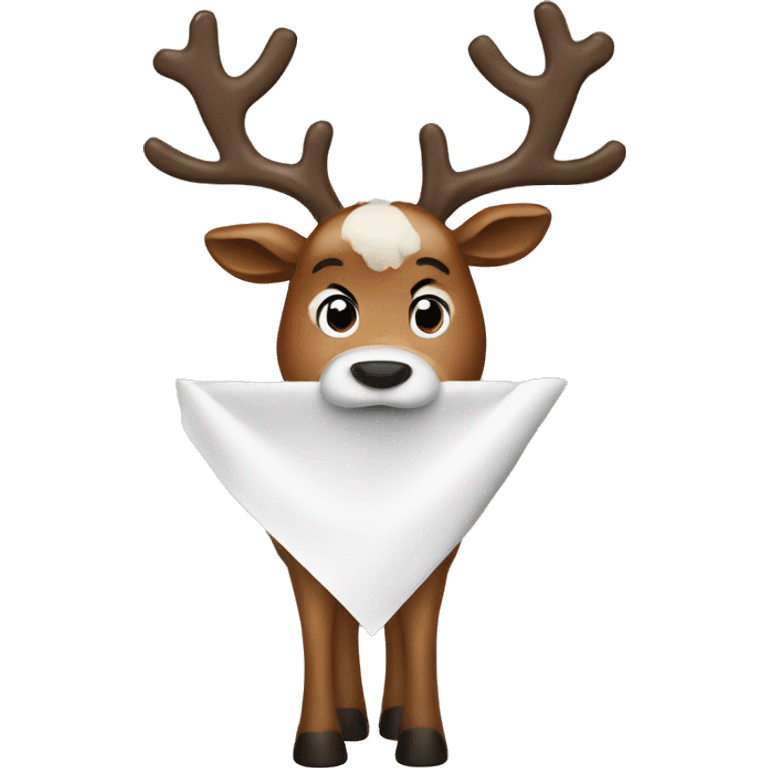 Reindeer holding a napkin emoji