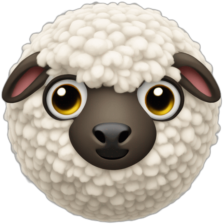 3d sphere with a cartoon Sheep skin texture with big beautiful eyes emoji