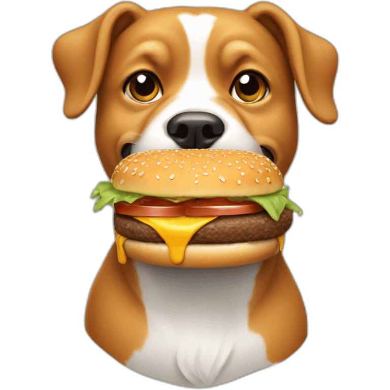 dog eating a burger emoji