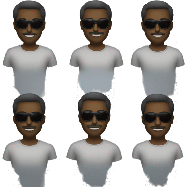 Hombre pelo negro y gafas serio  emoji