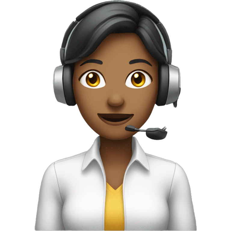 A young woman calling with a headset emoji