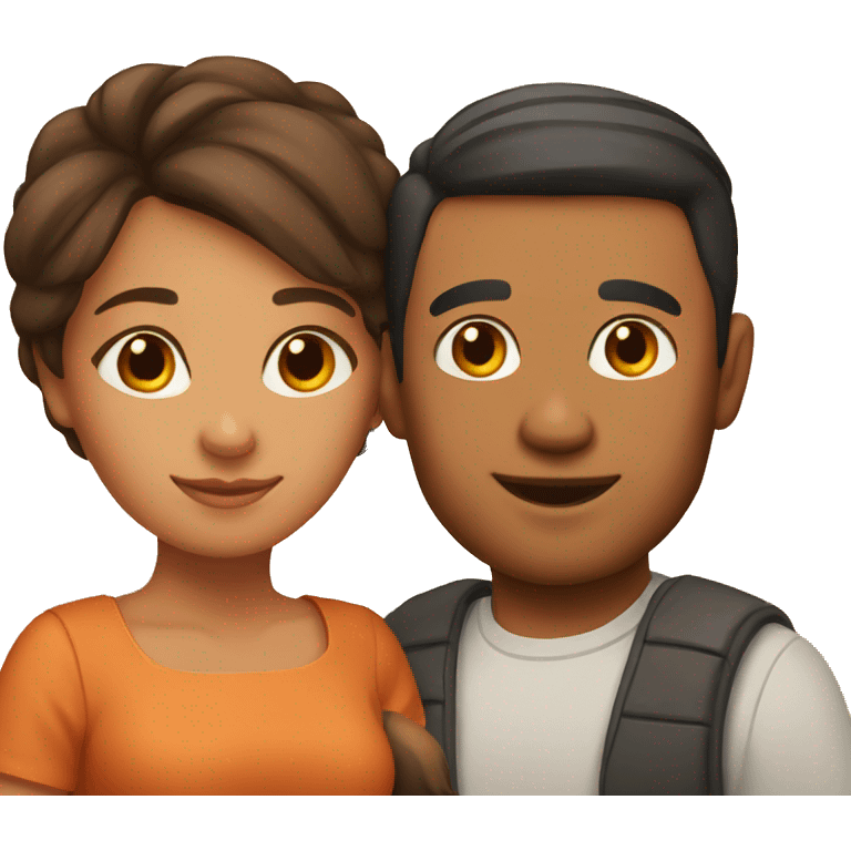 Hispanic Couple with orange cat emoji