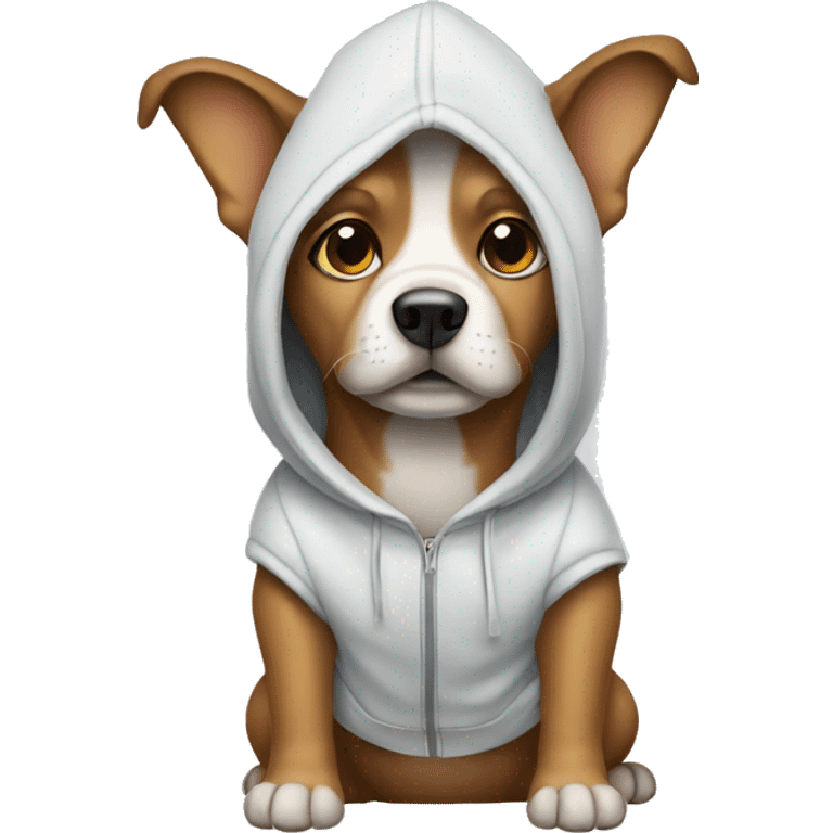 Dog wearing a hoodie emoji