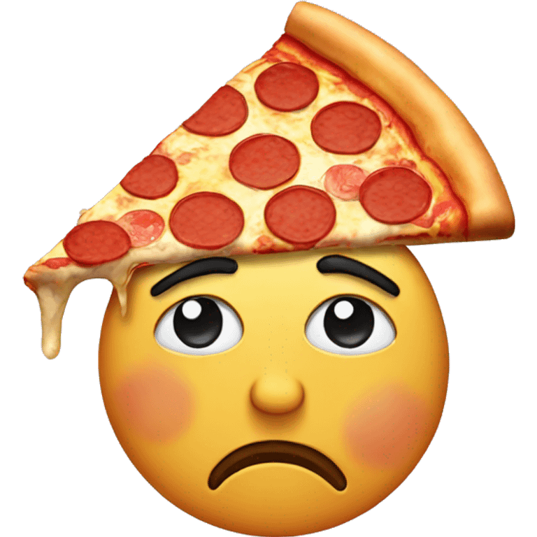 Sad face with pizza emoji