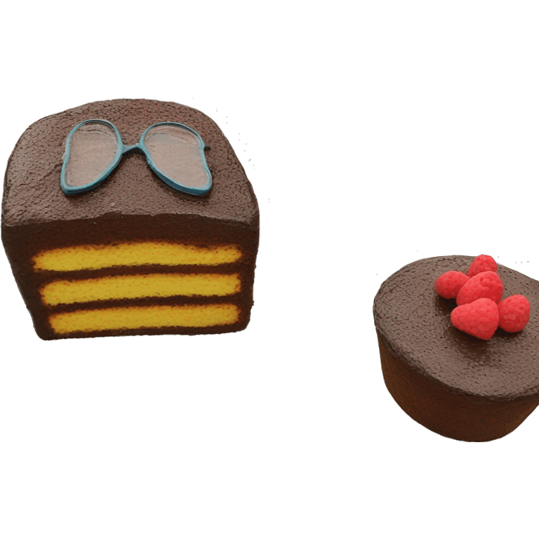 homemade cake with glasses emoji