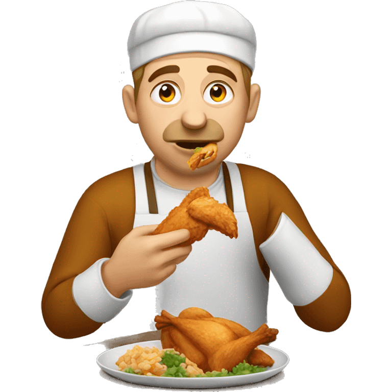 Russian man eating chicken  emoji