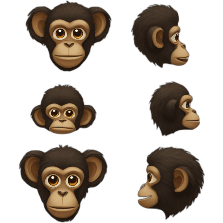 Afro monkeys emoji