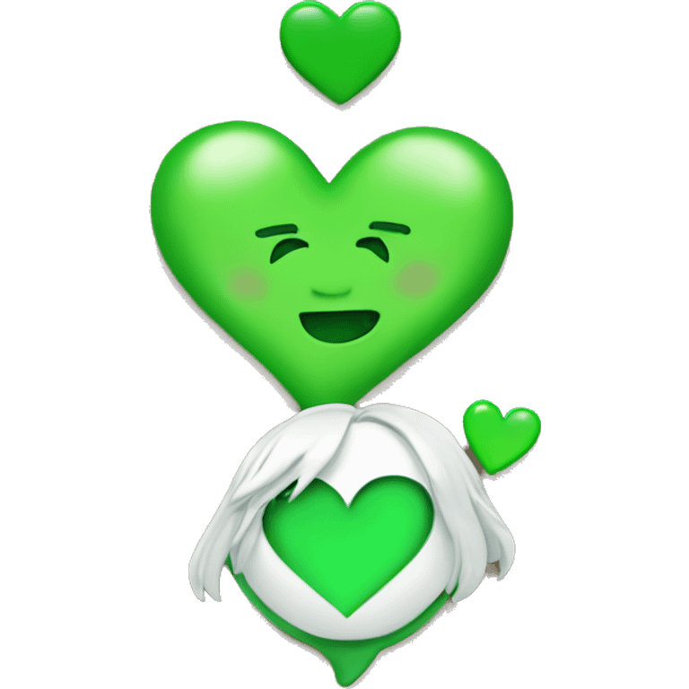 Billie Eilish and a green heart  emoji