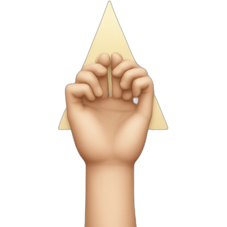 hands describing a simple triangle emoji