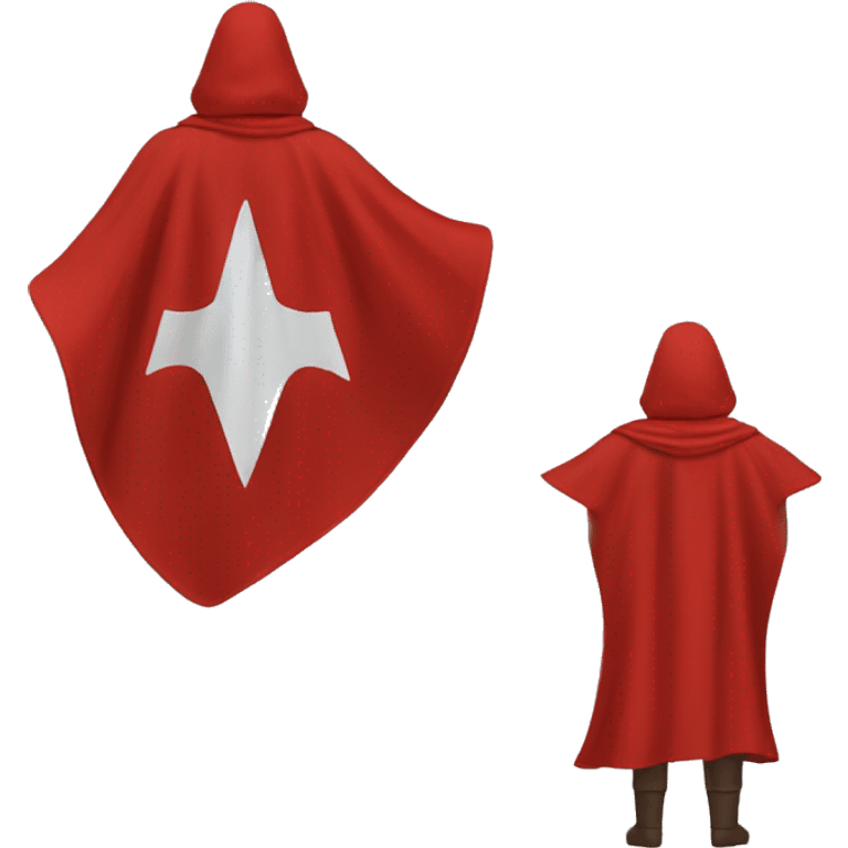 Flying red hero cape back view emoji