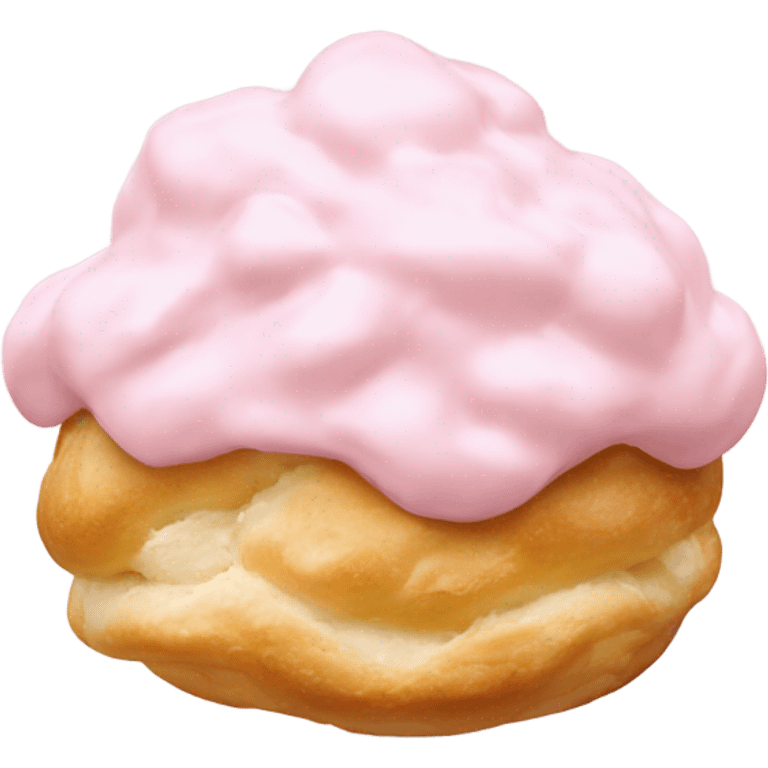 cream puff with pale pink icing emoji