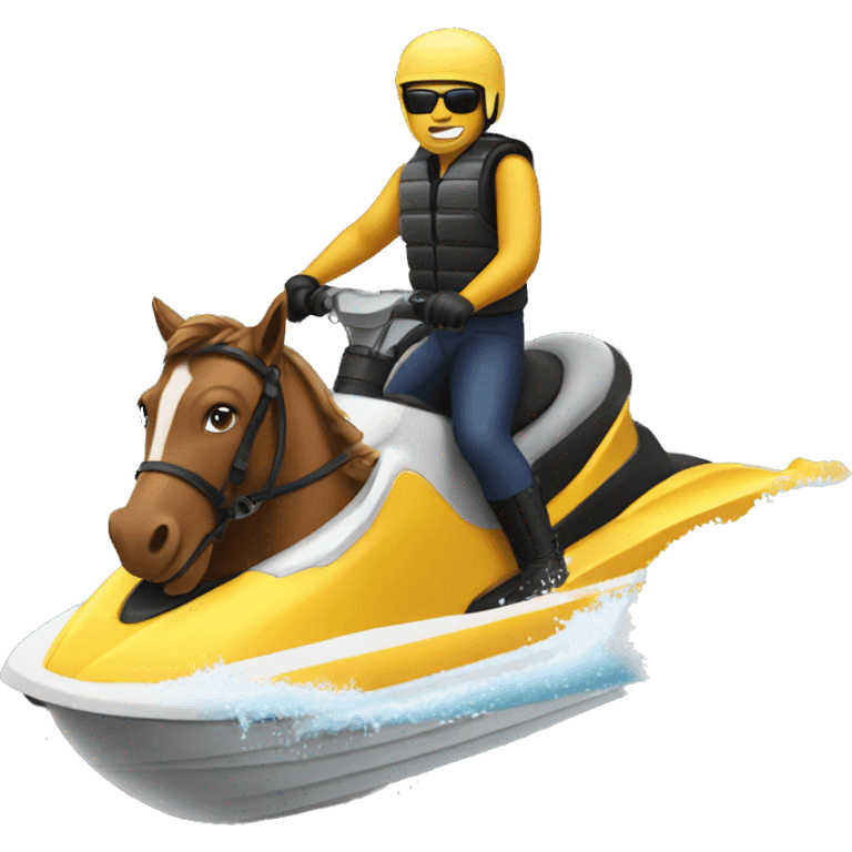 A horse riding on a jetski emoji