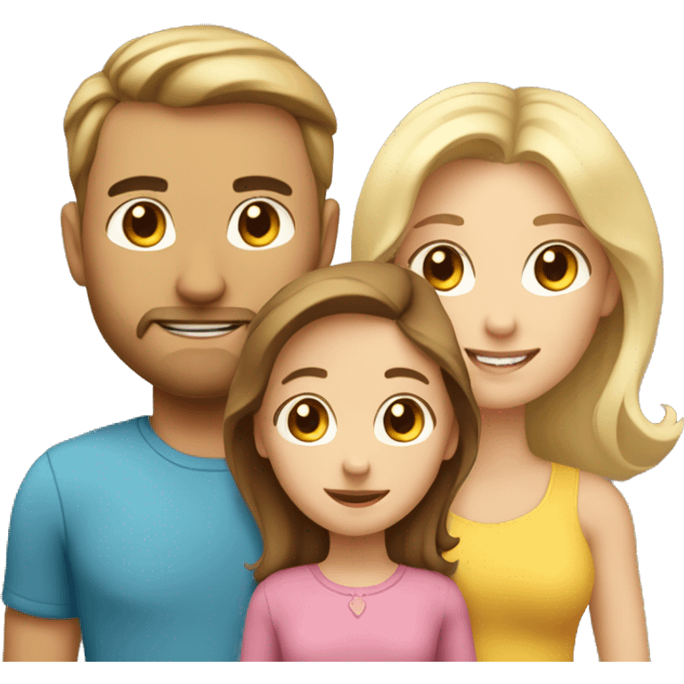 White family, 1 mom with brown hair, 1 dad with Blonde hair, 1 girl with blonde hair emoji