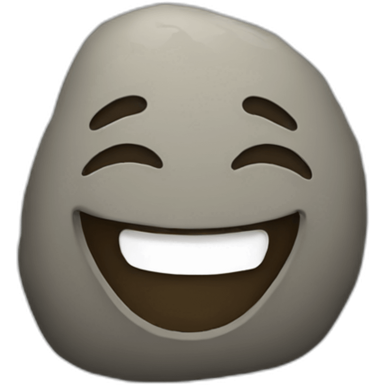 A rock smiling  emoji