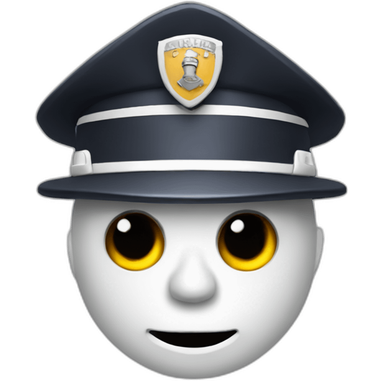 white policeman with hat with undead head logo emoji